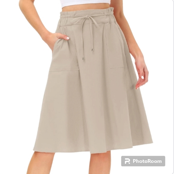 Kancy Kole Linen-Look Drawstring Skirt - Picture 1 of 11